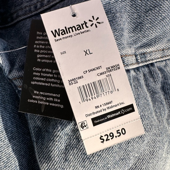 Celebrity Pink Oversized Shacket Button Down With Chest Pockets Acid Wash Denim - Picture 9 of 9